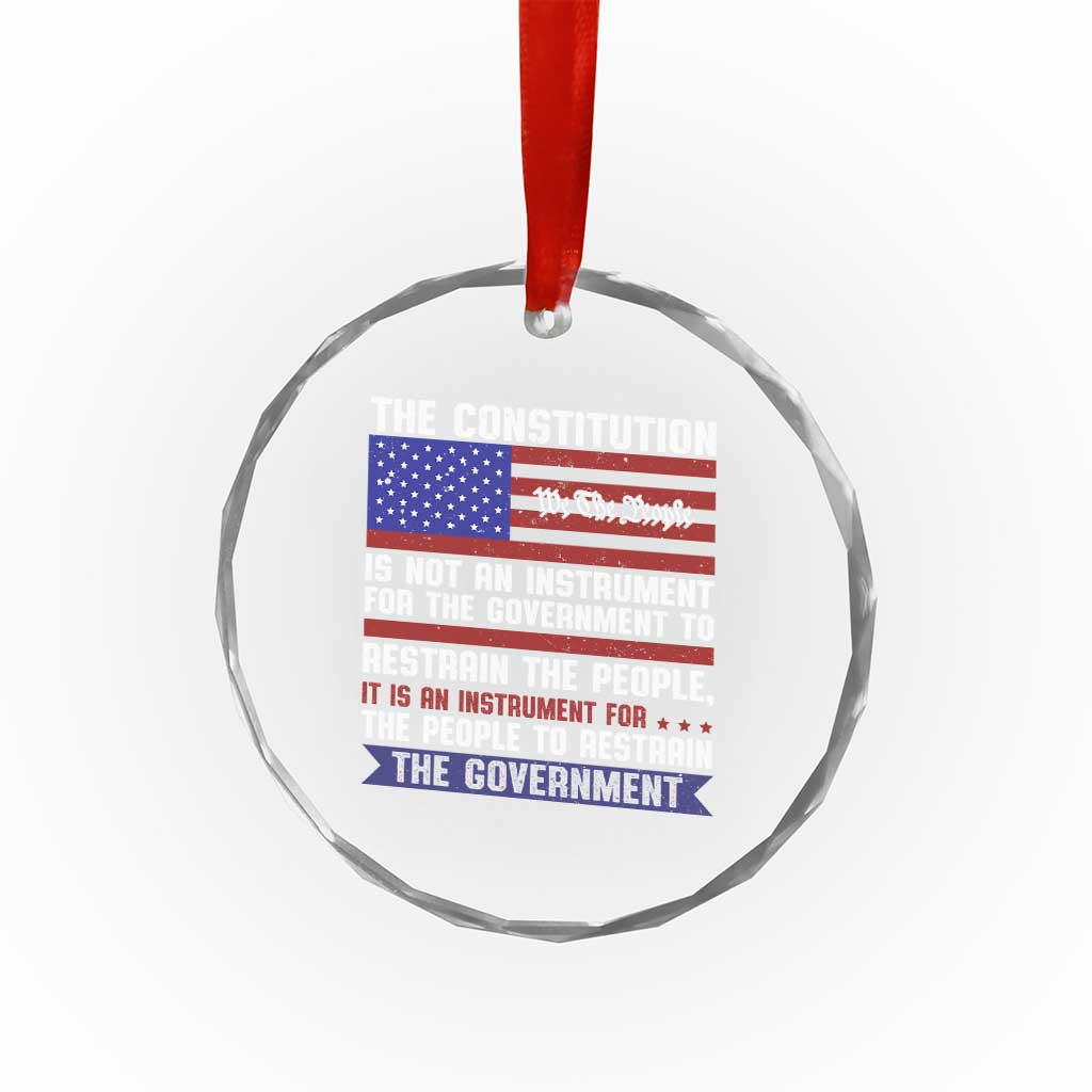 Constitution Liberty American Patriotic Crystal Glass Ornament We The People US Flag TS02