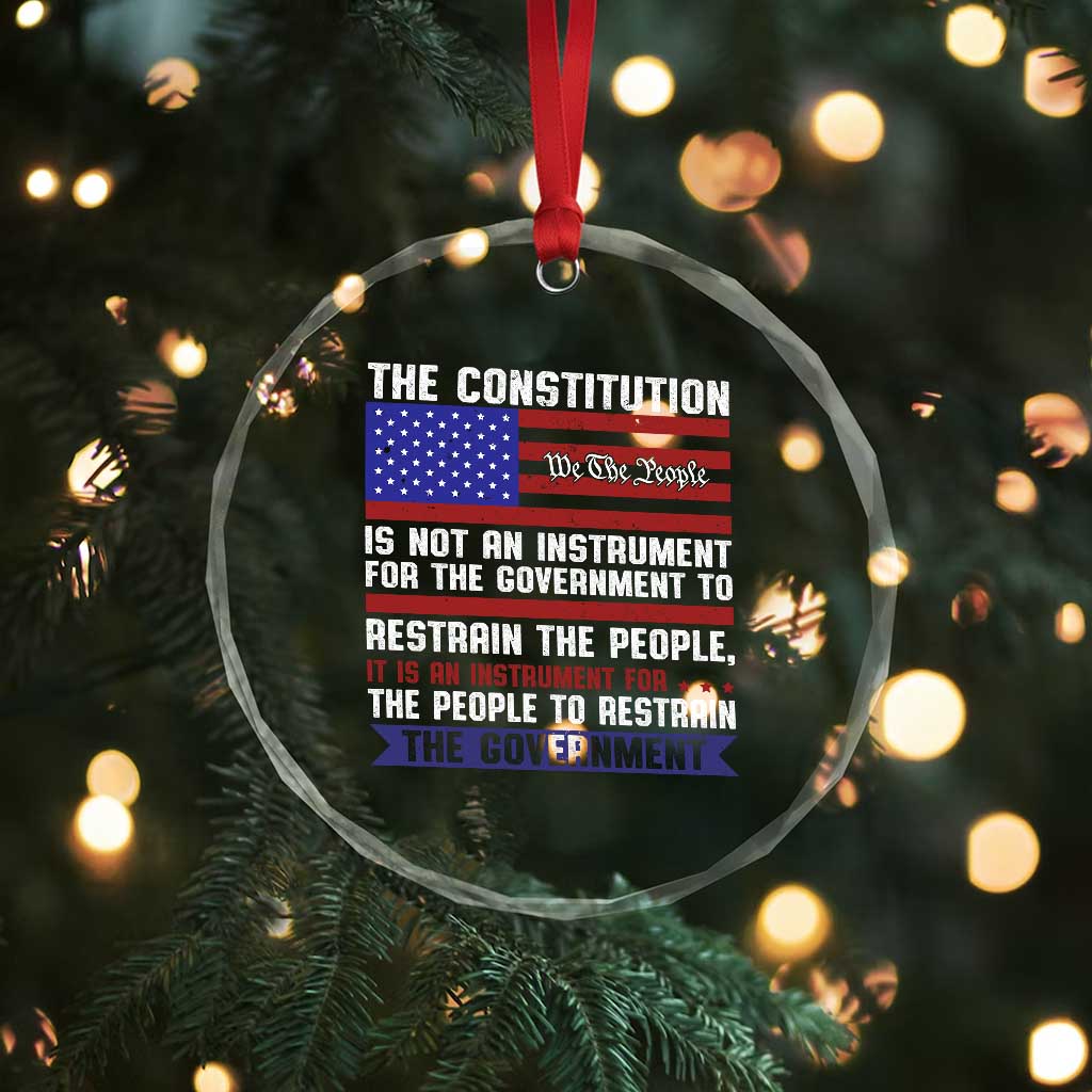 Constitution Liberty American Patriotic Crystal Glass Ornament We The People US Flag TS02
