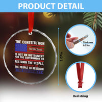 Constitution Liberty American Patriotic Crystal Glass Ornament We The People US Flag TS02