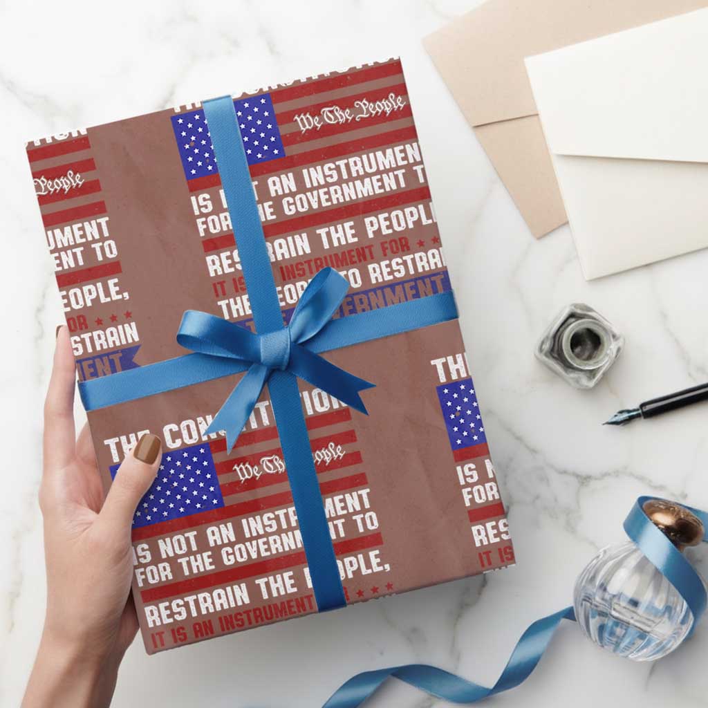 Constitution Liberty American Patriotic Wrapping Paper Roll We The People US Flag - Wonder Print Shop