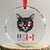 Cool American Canadan Cat Crystal Glass Ornament US EH American Canada Flag Funny - Wonder Print Shop