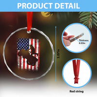 Cool ATV American Flag Crystal Glass Ornament Retro Quad 4 Wheeler ATV Riding Quadrider Off Road - Wonder Print Shop