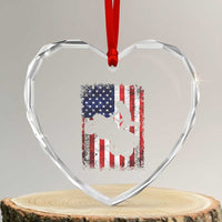 Cool ATV American Flag Heart Crystal Glass Ornament Retro Quad 4 Wheeler ATV Riding Quadrider Off Road - Wonder Print Shop