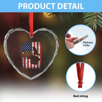 Cool ATV American Flag Heart Crystal Glass Ornament Retro Quad 4 Wheeler ATV Riding Quadrider Off Road - Wonder Print Shop
