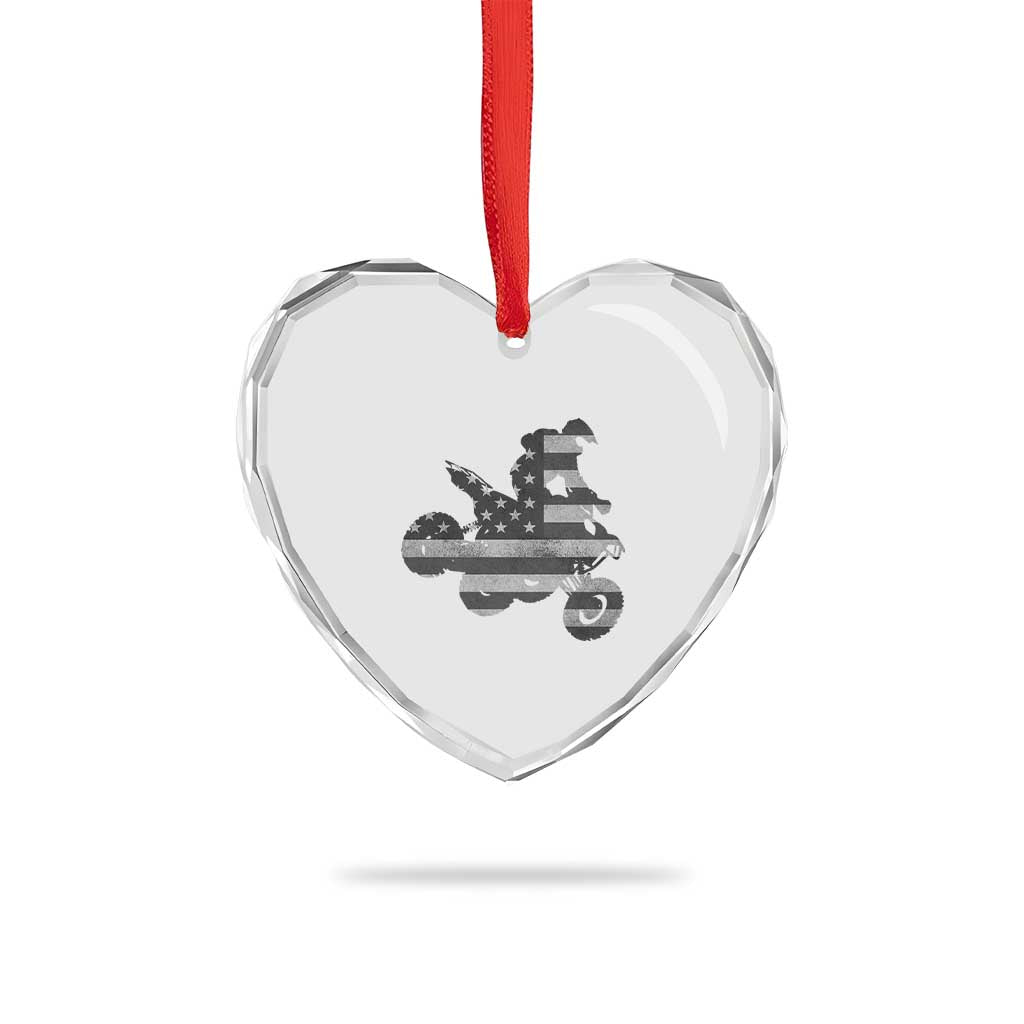 Cool ATV Heart Crystal Glass Ornament Quad 4 Wheeler ATV Riding American Flag - Wonder Print Shop