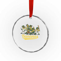 Cool Bananas Squad Playing Baseball Graphic Crystal Glass Ornament for Sports Fans Entertainment