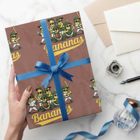 Cool Bananas Squad Playing Baseball Graphic Wrapping Paper Roll for Sports Fans Entertainment