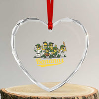 Cool Bananas Squad Playing Baseball Graphic Heart Crystal Glass Ornament for Sports Fans Entertainment