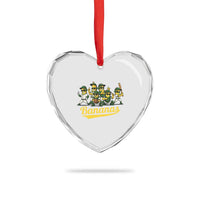 Cool Bananas Squad Playing Baseball Graphic Heart Crystal Glass Ornament for Sports Fans Entertainment