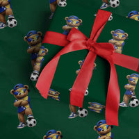 Cool Bosnia Herzegovina Flag Teddy Bear Soccer Fan Wrapping Paper Roll BIH Bosnian Heritage Football Lovers