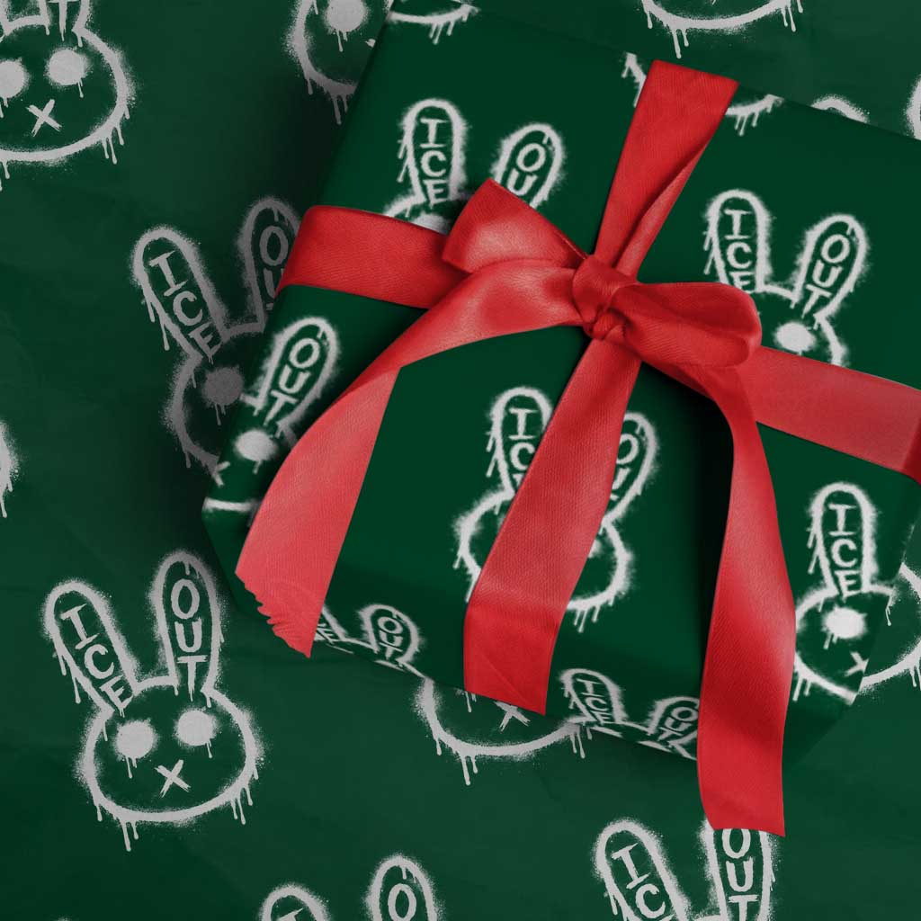 Cool Bunny Ice Out Wrapping Paper Roll Graffiti Style Rabbit FDT Anti Immigration Enforcement