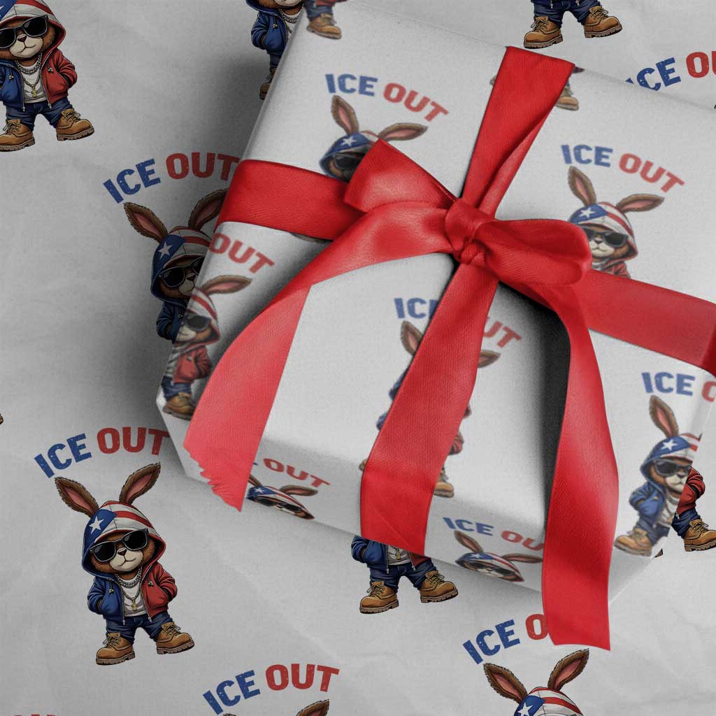 Cool Bunny Ice Out Wrapping Paper Roll Puerto Rican Flag Hoodie Outfit Vibes Boricua