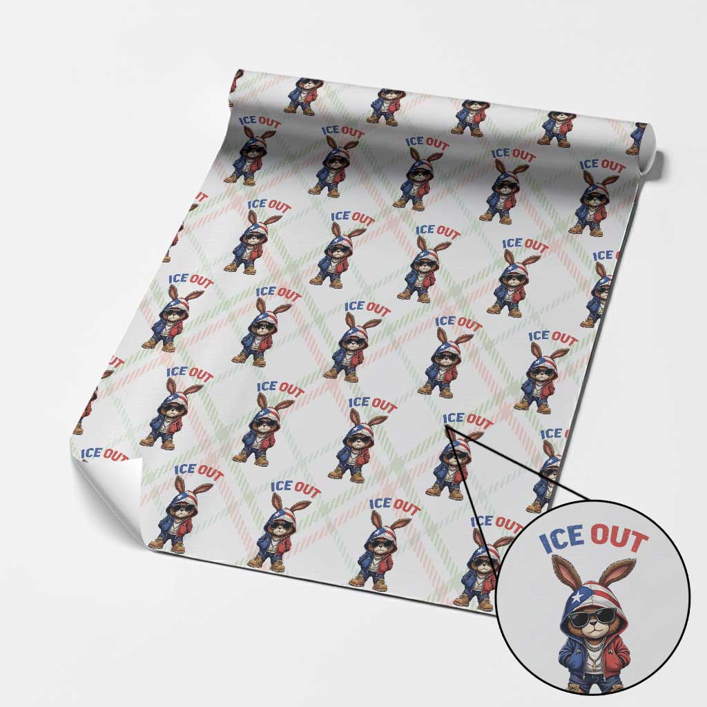 Cool Bunny Ice Out Wrapping Paper Roll Puerto Rican Flag Hoodie Outfit Vibes Boricua
