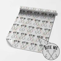 Cool Catchy Angler Wrapping Paper Roll Retro Bite Me Bass Fishing Fishermen
