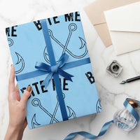 Cool Catchy Angler Wrapping Paper Roll Retro Bite Me Bass Fishing Fishermen