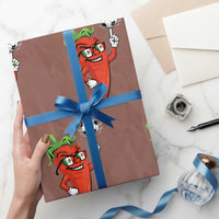 Cool Chili Pepper Soccer Player Wrapping Paper Roll Mexican Spicy Food Lover