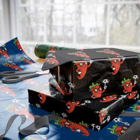 Cool Chili Pepper Soccer Player Wrapping Paper Roll Mexican Spicy Food Lover
