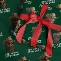 Cool Cowboy Cat 250 Years Wrapping Paper Roll Funny Patriotic 1776 to 2026 US Semiquincentennial - Wonder Print Shop
