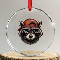 Cool Dad Crystal Glass Ornament Raccoon Daddy Father's Day Gift