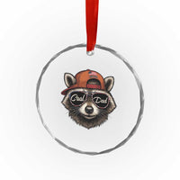 Cool Dad Crystal Glass Ornament Raccoon Daddy Father's Day Gift