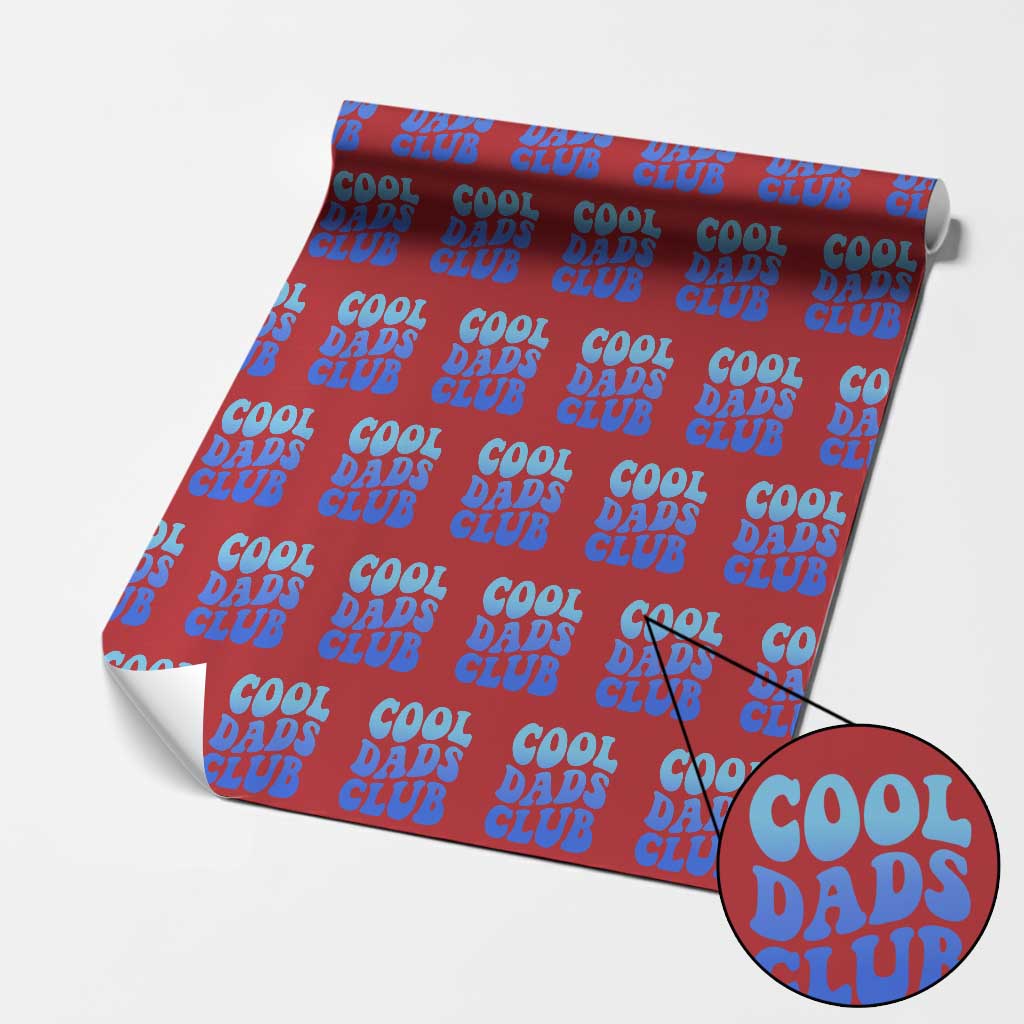 Cool Dads Club Blue Typography Wrapping Paper Roll Fathers Day Gift