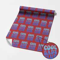Cool Dads Club Blue Typography Wrapping Paper Roll Fathers Day Gift