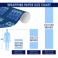 Cool Dads Club Blue Typography Wrapping Paper Roll Fathers Day Gift