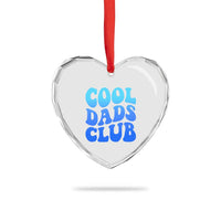 Cool Dads Club Blue Typography Heart Crystal Glass Ornament Fathers Day Gift