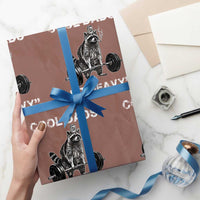 Cool Dads Lift Heavy Wrapping Paper Roll Gym Dad Raccoon
