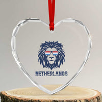 Cool Dutch Lion With Sunglasses Heart Crystal Glass Ornament Netherlands Pride Gift