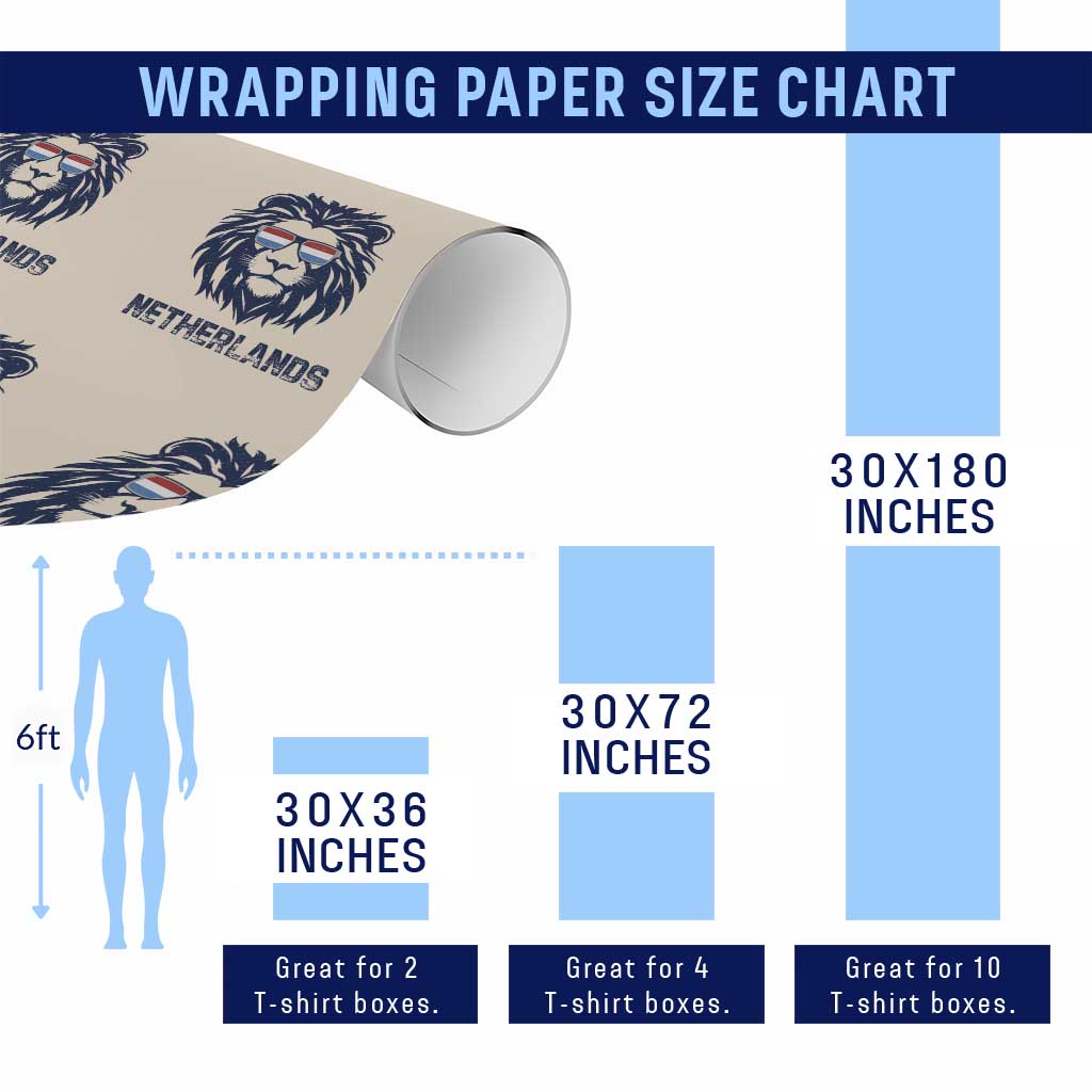 Cool Dutch Lion With Sunglasses Wrapping Paper Roll Netherlands Pride Gift