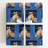 Cool Easter Bunny Drinking Iced Coffee Graphic Wrapping Paper Roll Funny Sunglasses Rabbit Spring Aesthetic