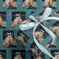 Cool Easter Bunny Drinking Iced Coffee Graphic Wrapping Paper Roll Funny Sunglasses Rabbit Spring Aesthetic