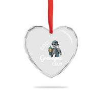 Cool Grandpas Club Heart Crystal Glass Ornament Fathers Day Best Grandpa Skeleton