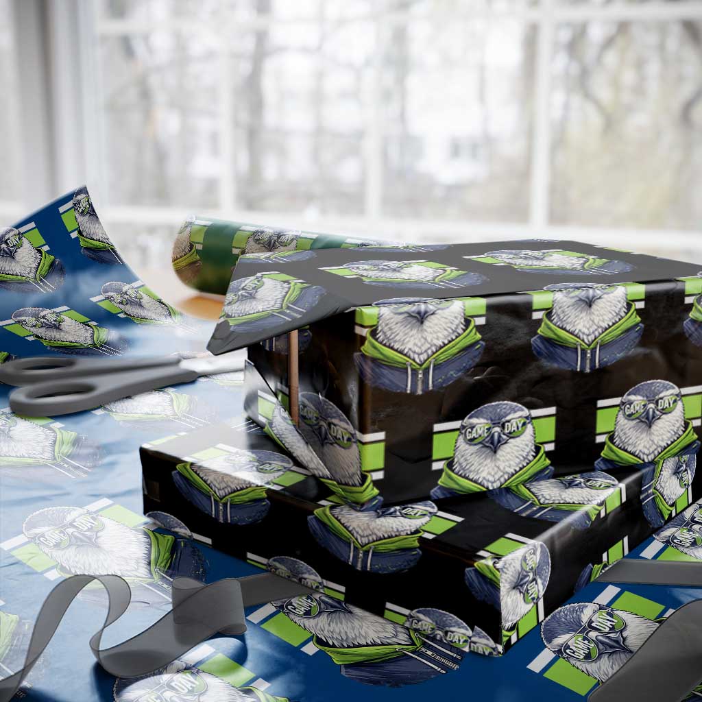 Cool Hawk Wearing Hoodie Graphic Wrapping Paper Roll Game Day Swagger
