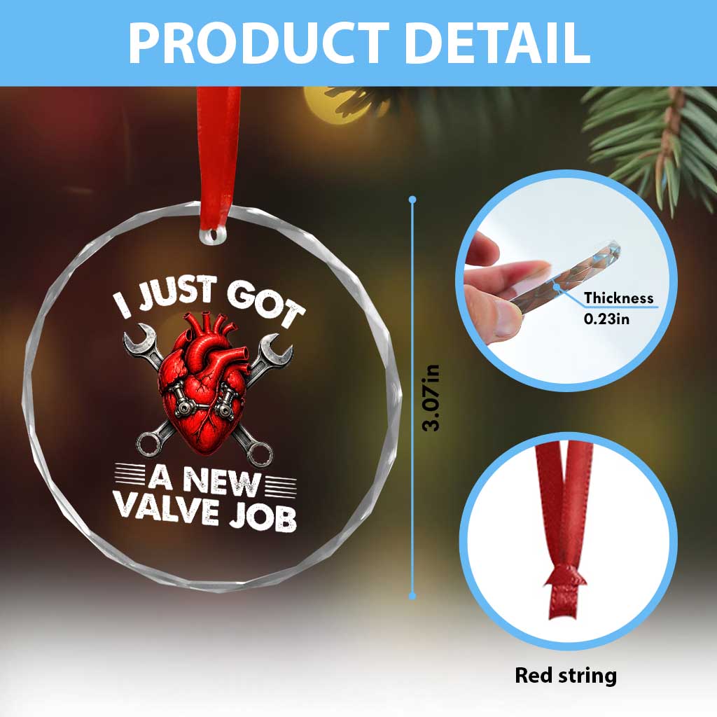 Cool Heart Surgery Survivor Crystal Glass Ornament Funny Valve Job Coronary Bypass Artery Open Heart Surgery