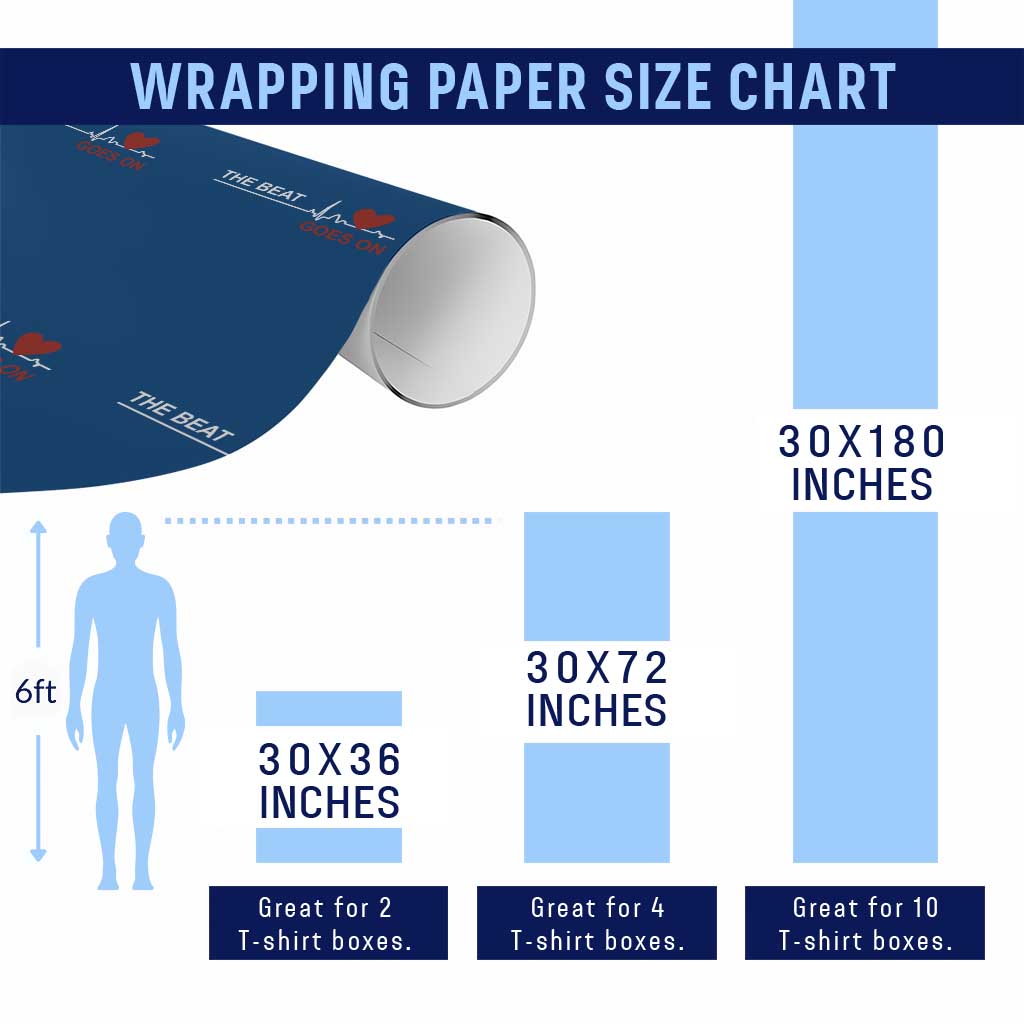 Cool Heart Surgery Survivor Wrapping Paper Roll Heart Attack Surgery The Beat Goes On Rehab Recover