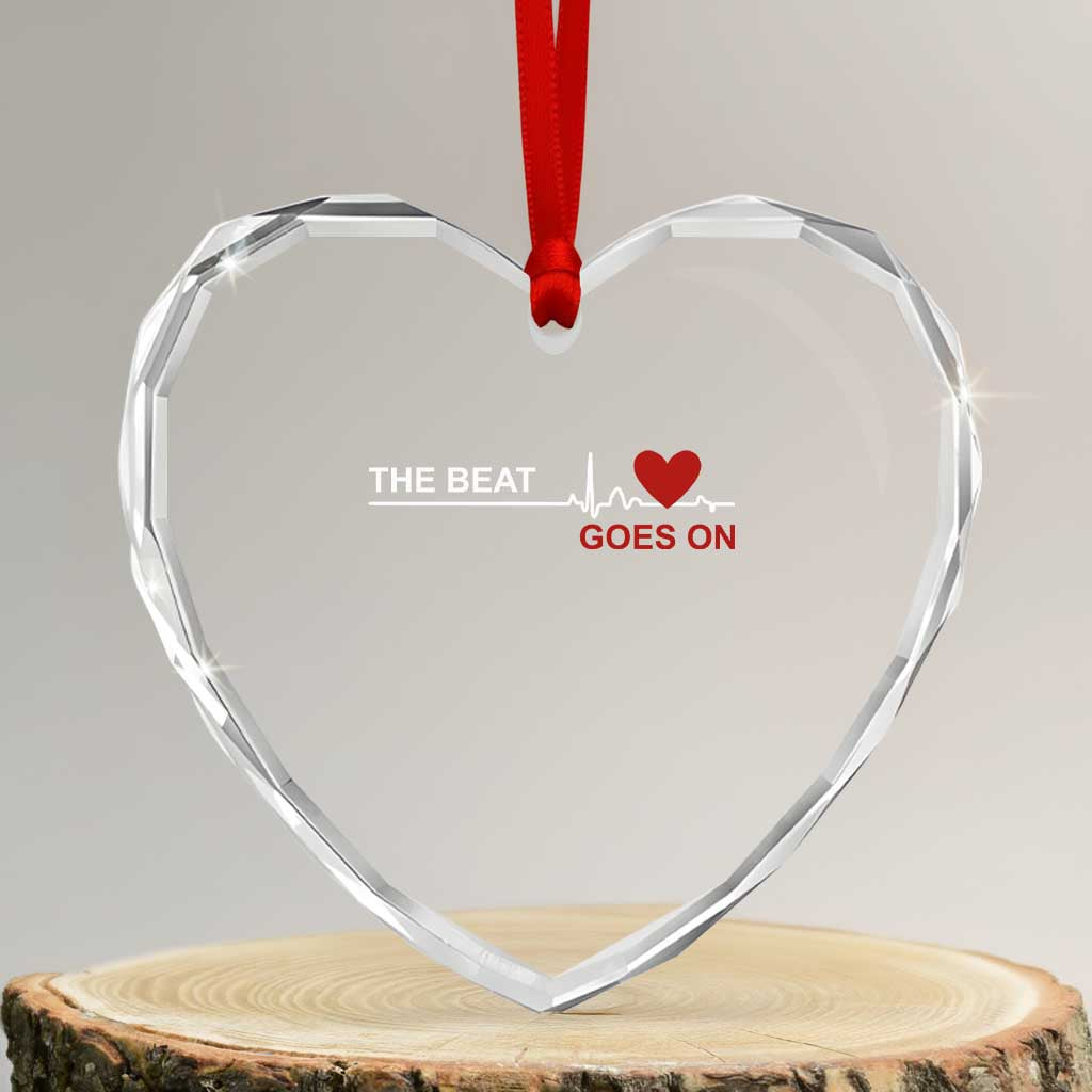 Cool Heart Surgery Survivor Heart Crystal Glass Ornament Heart Attack Surgery The Beat Goes On Rehab Recover
