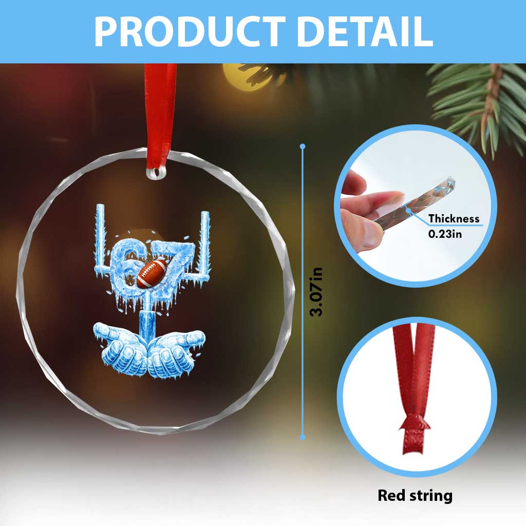 Cool Ice Effect 67 Meme Crystal Glass Ornament Funny American Football - Wonder Print Shop