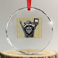 Cool Kindergarten Raccoon Back to School Crystal Glass Ornament First Day of School Funny Kids Gift