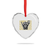 Cool Kindergarten Raccoon Back to School Heart Crystal Glass Ornament First Day of School Funny Kids Gift