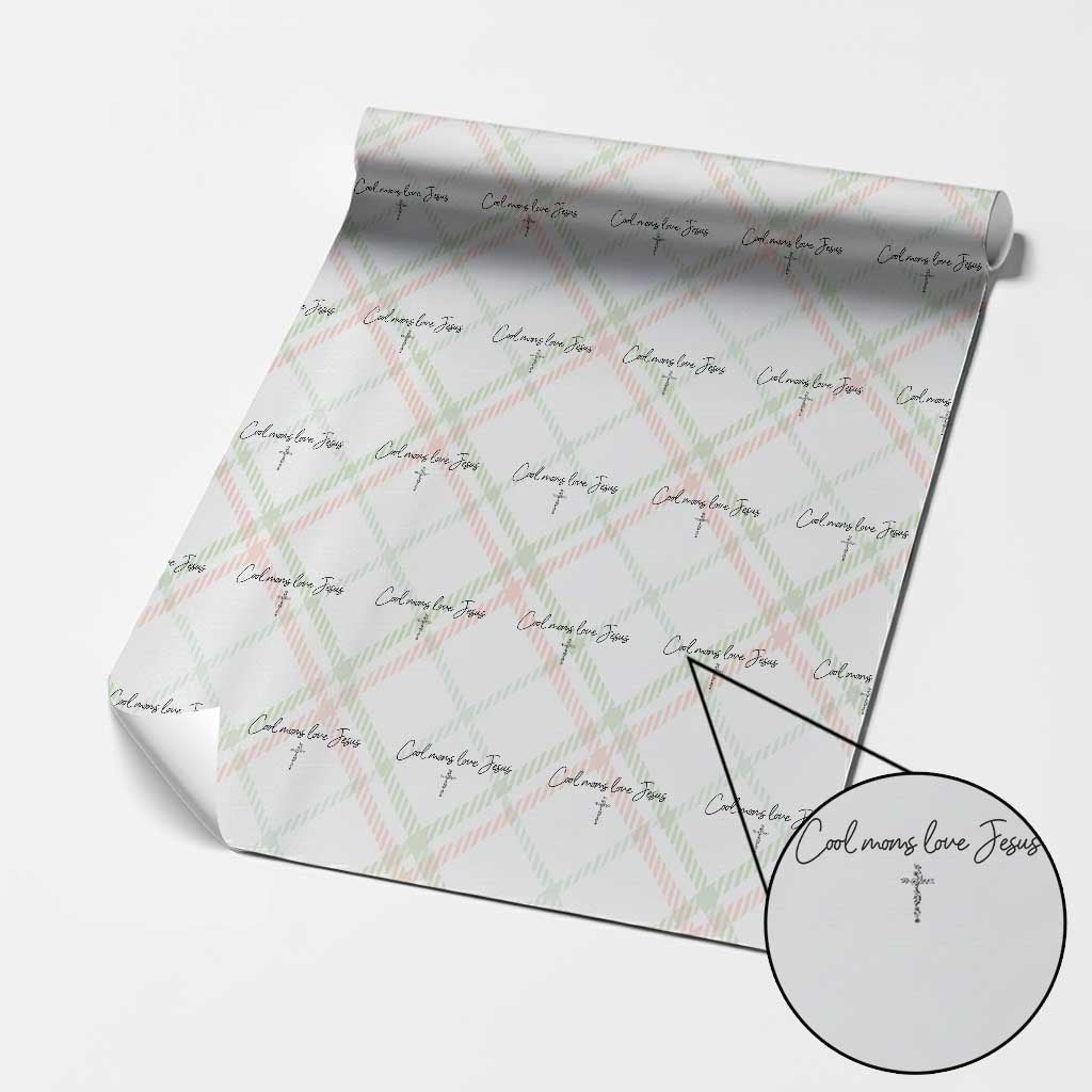 Cool Moms Love Jesus Wrapping Paper Roll Christian Mom Floral Mama Mothers Day