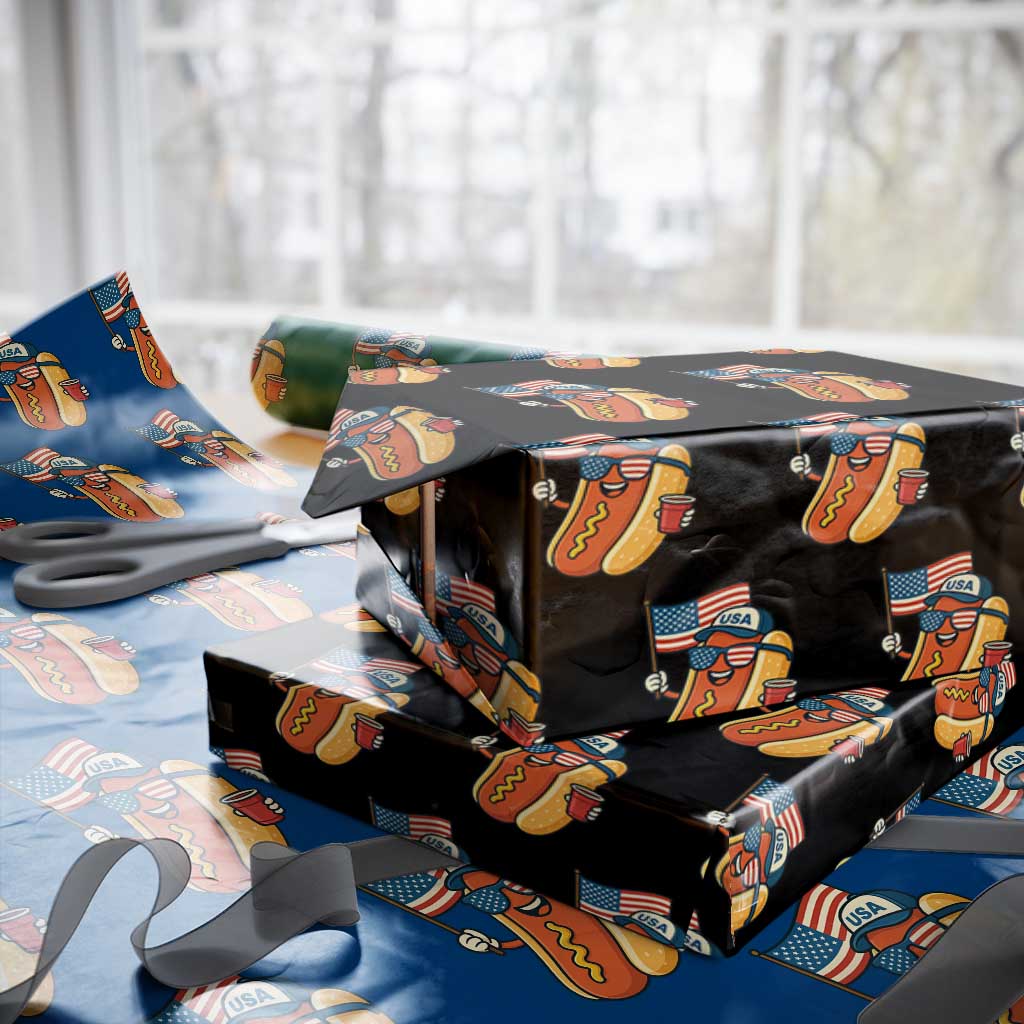 Cool Patriotic Hot Dog Wrapping Paper Roll Funny 4th of July Cookout 4th of July American Flag - Wonder Print Shop