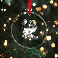 Cool Ram Wearing Sunglasses Moon Nature Vintage Graphic Crystal Glass Ornament