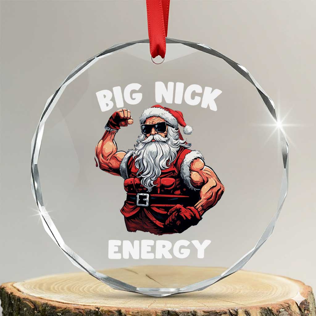 Cool Santa Claus Crystal Glass Ornament Big Nick Energy - Wonder Print Shop