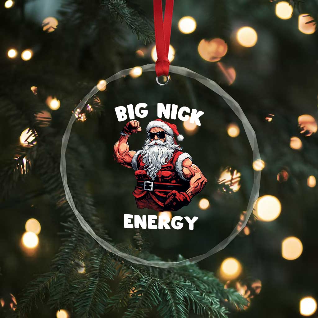 Cool Santa Claus Crystal Glass Ornament Big Nick Energy TS02