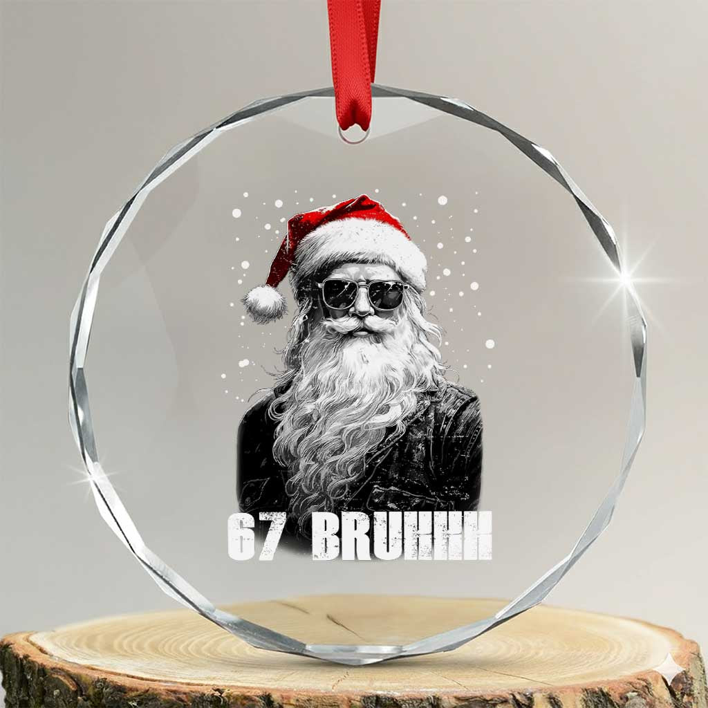 Cool Santa Claus Six Seven 67 Meme Crystal Glass Ornament Funny 6 7 Gen Alpha Slang Viral Meme - Wonder Print Shop