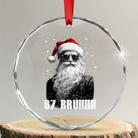 Cool Santa Claus Six Seven 67 Meme Crystal Glass Ornament Funny 6 7 Gen Alpha Slang Viral Meme - Wonder Print Shop