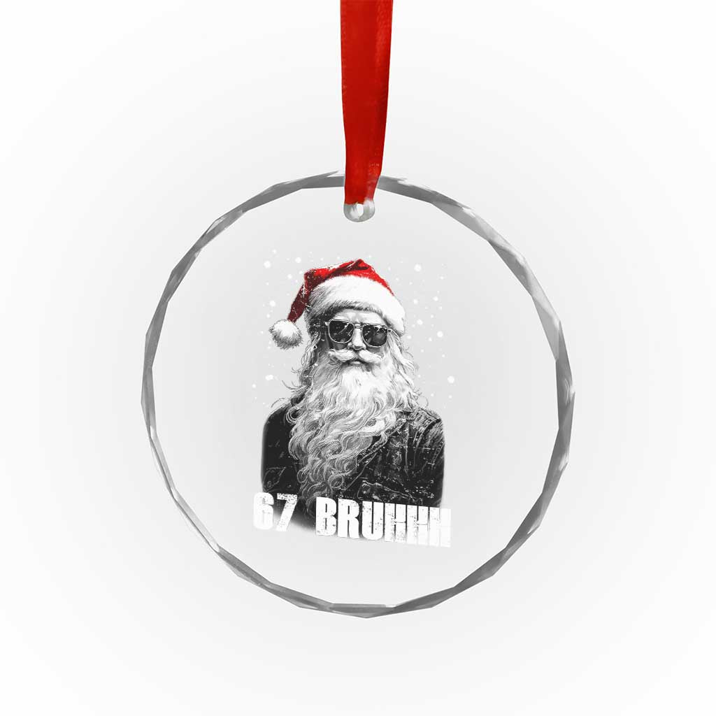 Cool Santa Claus Six Seven 67 Meme Crystal Glass Ornament Funny 6 7 Gen Alpha Slang Viral Meme - Wonder Print Shop