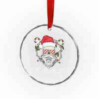 Cool Santa Crystal Glass Ornament Yo Ho Ho Skull Beard Sunglass TS09